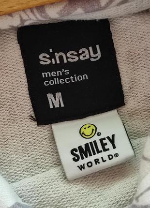 Толстовка худі кофта з капішоном чоловіча з принтом смайлики sinsay розмір m men's collection