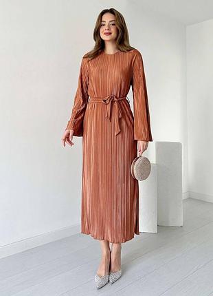 Шикарное миди - платье плиссе