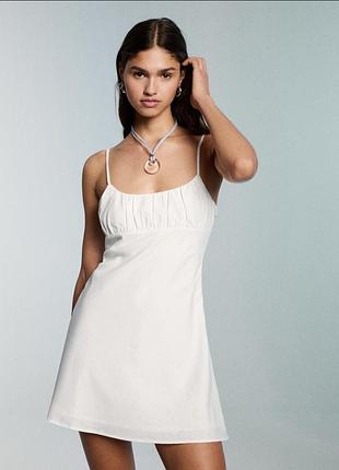 Ніжна легка лляна сукня bershka s розміру, можна носити без ліфу