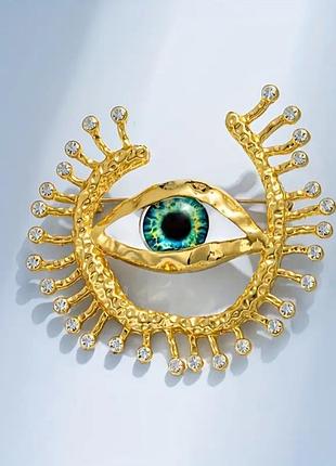 Шикарна містична брошка око тренд в стилі schiaparelli