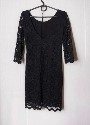 Ажурное черное платье