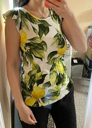 Футболка h&amp;m р. xs/s (34/36 или 6/8) крупномерит (топ, кофточка)