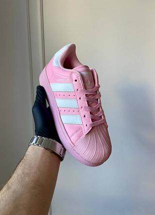 Женские кроссовки adidas superstar platform pink