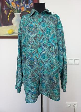 Винтажная рубашка, 100% натуральный шелк, размер л