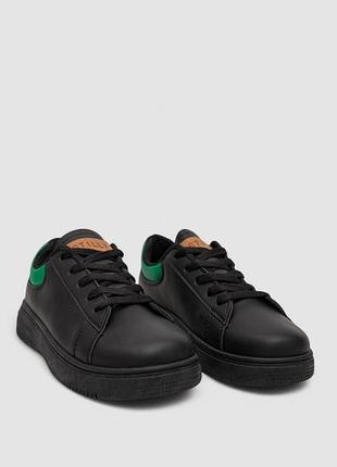 Кеды женские, цвет черно-зеленый, 248r115