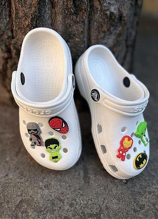 Детские кроксы сабо crocs classic kids white белые crocs детские кроксы сабо