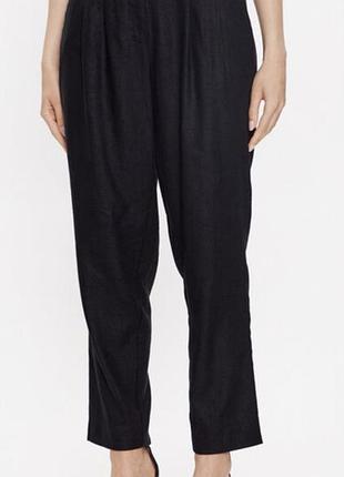 Черные классические брюки женские льняные