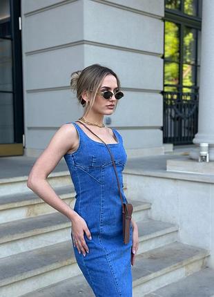 Сарафан джинсовий міді