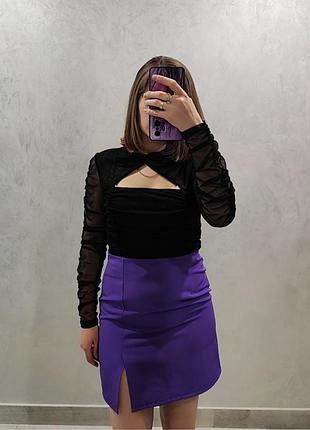 Лонгслив-сетка черный