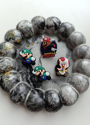 Джибітси на крокси лот набір 4 шт jibbitz crocs супер маріо