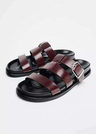 Відкриті шкіряні сандалі zara new