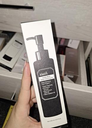 Гідрофільна олія для делікатного очищення dear, klairs gentle black fresh cleansing oil