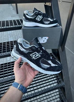 Чоловічі кросівки new balance 2002r на літо чорно-білі