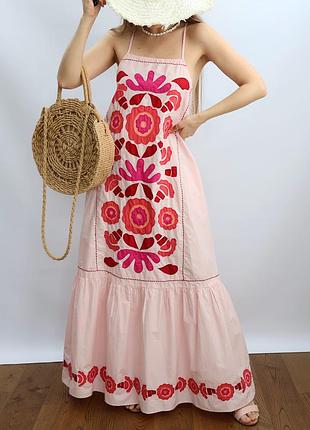 Неймовірний лімітований сарафан-вишиванка zara