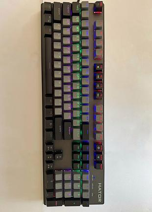 Продам клавіатуру hator rainbow origin red (htk-608-bgb) grey-black