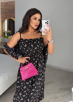 Женский легкий костюм платье и блузка до 58 размера