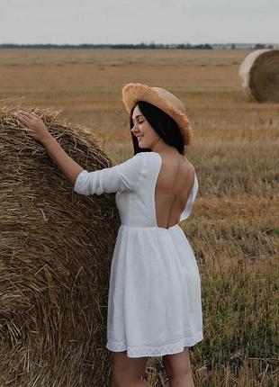 Арт.2086  біла вінтажна сукня