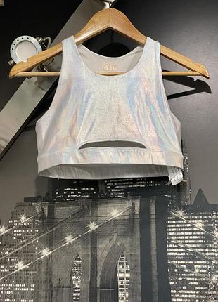 Голографічний топ на дівчину підлітка zara