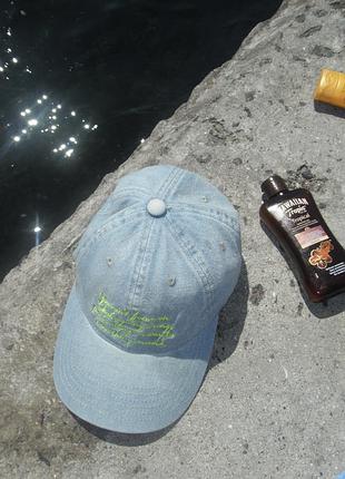 Кепка джинсова з написом