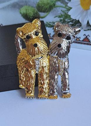 Крутая брошь две собаки два пси