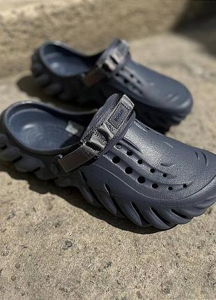 Мужские кроксы сабо crocs white echo clog navy crocs white echo clog navy