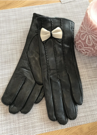 Рукавички.жіночі з натуральної шкіри зимові рукавички shust gloves розмір 6.5 - 7