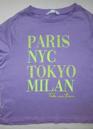 Сиреневая футболка на 9-10роков рост 140