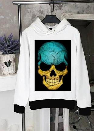 Мужской белый худи с принтом