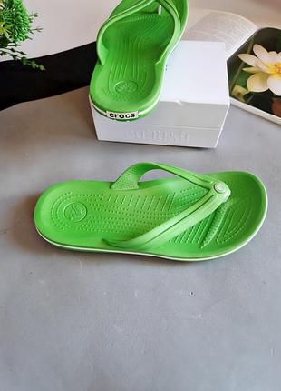 Шльопанці вьєтнамки crocs crocband flip flop lime/punch w8