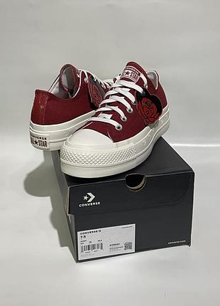 Оригинал! кеды converse женские a13653c ctas lift ox park red vintage white egret
