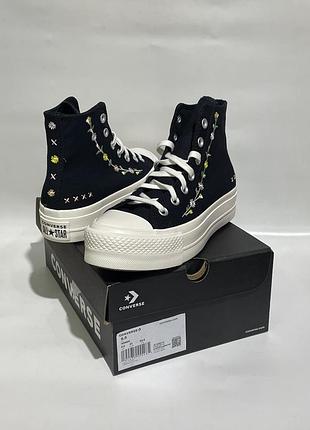 Оригинал! кеды converse женские a15007c ctas lift hi black egret flamingo fade