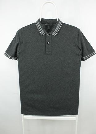 Преміальне поло футболка MEN armani gray cotton slim fit polo Hats men's