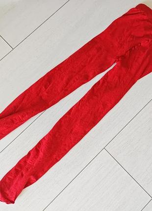 М'які непрозорі червоні колготи 50%котон