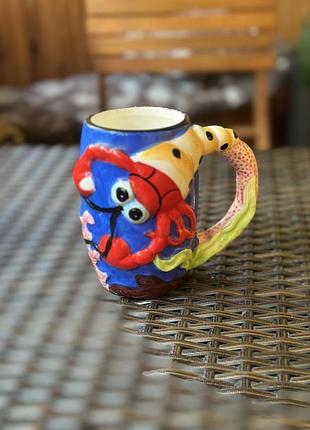 Чашка кружка із зображенням рака hand made