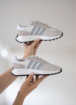 Adidas retropy e5 white grey, кроссовки адидас демисезонные