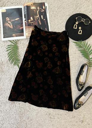 Роскошная велюровая миди юбка No138/56