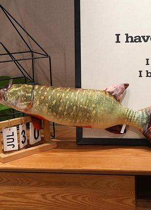 М’яка іграшка подушка щука 80 см 3d д антистрес