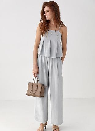Літній костюм зі штанами та топом на бретелях