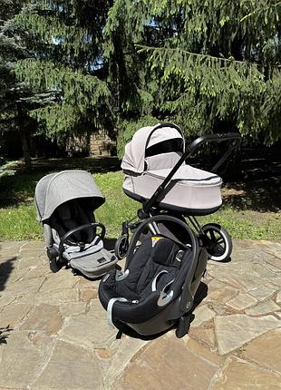 Коляска cybex priam 3в1 | люлька lux | прогулянковий блок | автокрісло cloud z platinum
