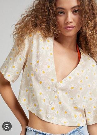 Новая укороченная рубашка из вискозы