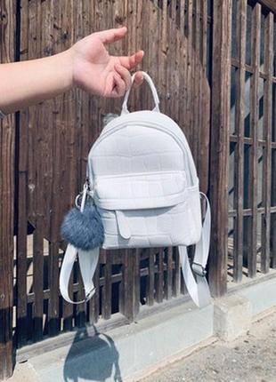 Женский стильный белый черный модный рюкзак ранець сумка9 фото