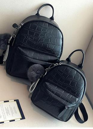 Жіночий стильний білий чорний модний рюкзак ранець сумка3 фото