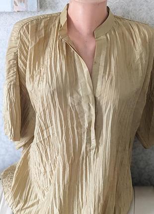 Silk and soie шелковая рубашка блузка из шелка женская летняя блуза плиссе из шелка размерs-m оверсайз