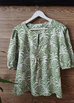 Блузка женская xl короткий рукав лен стан новой