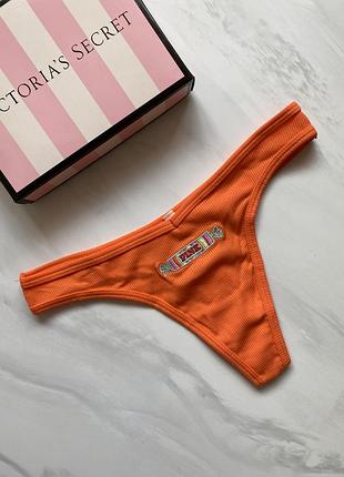 Хлопковые трусики в рубчик victoria’s secret оригинал трусы виктория сикрет в рубчик