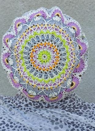 Летний ажурный берет. калейдоскоп. весна