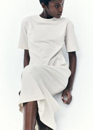 Хлопковое платье свободного кроя h&m 2025