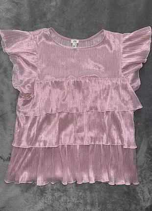 Розовый топ с блестящей нитью