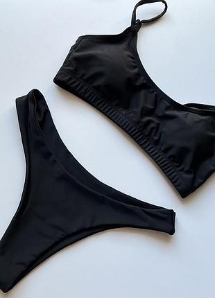 Купальник чорний з топом