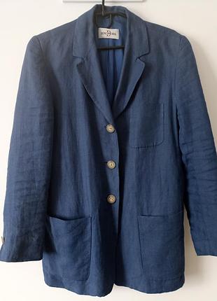 Льняной пиджак синий, размер s-m